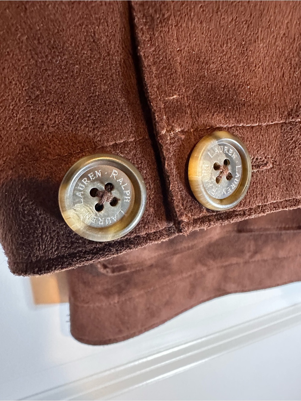 Women’s Lauren (Ralph Lauren) Brown Faux suede, Unlined Barn Jacket coat Sz S - Picture 2 of 5